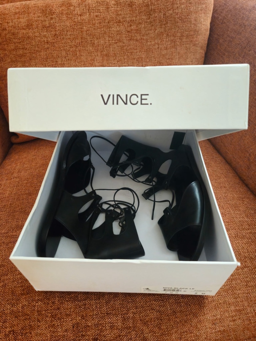 Vince gladiator sandals. Gently worn. Size 9. Black leather.
